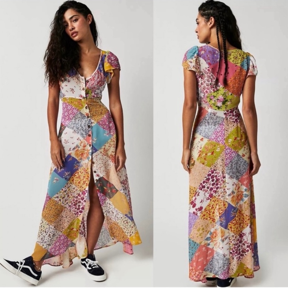 Free People Dixie Maxie Button Up Dress RARE
